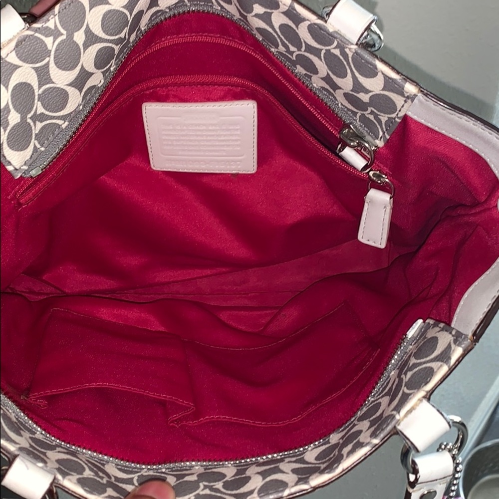 Coach purse color combo pink, grey & white